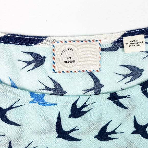 Anthropology Postage Stamp 3/4 Sleeve Shirt  M - Picture 4 of 4